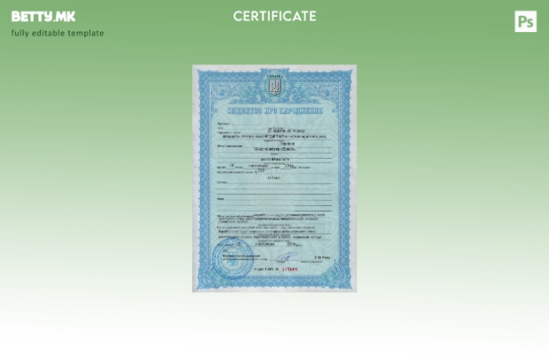 модерен стил Украинско Министерство за правда шаблон извод од матична книга на р